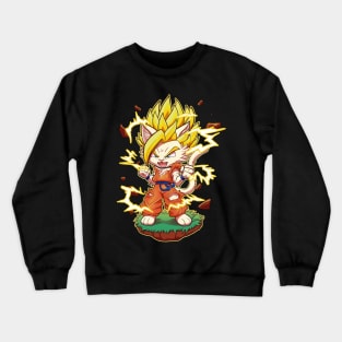 Super hero fighter anime cat Crewneck Sweatshirt